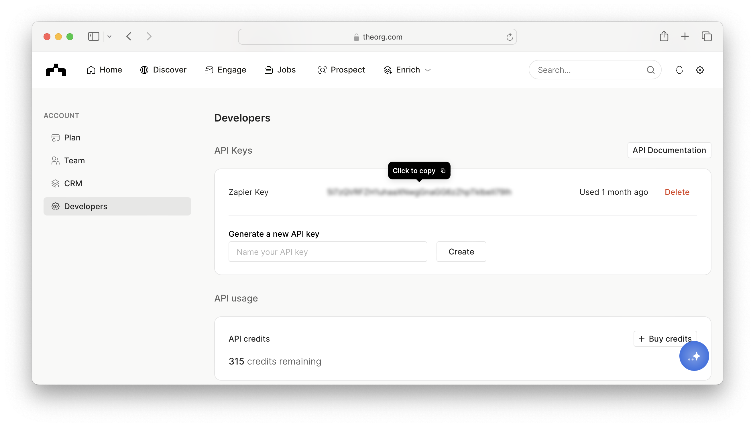 Create an API Key