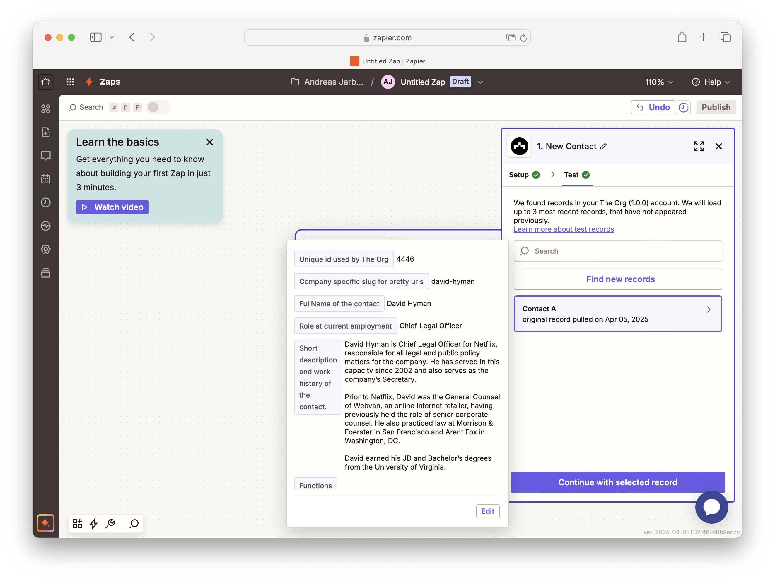 Select an example record