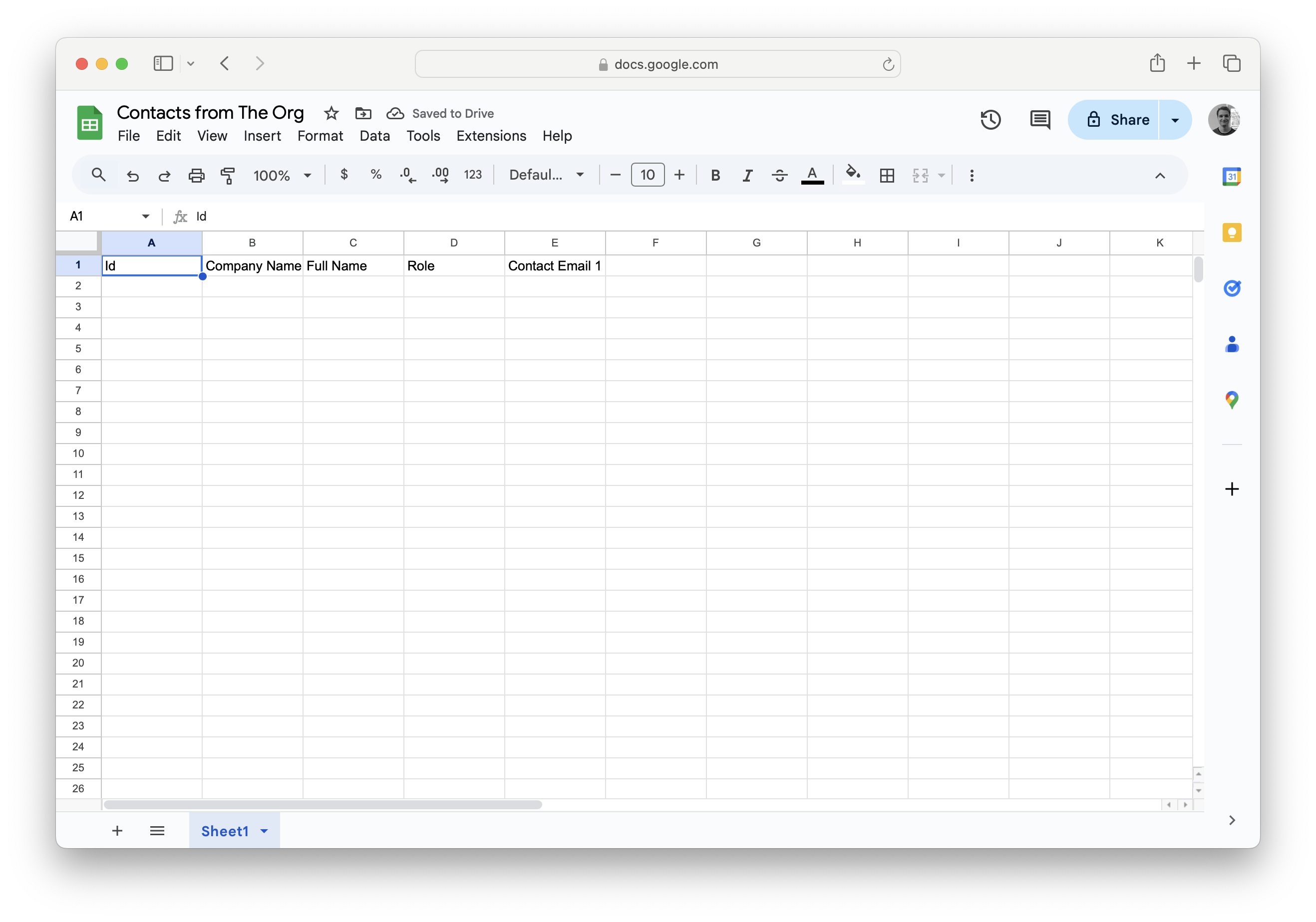 Connect your Google Sheets account