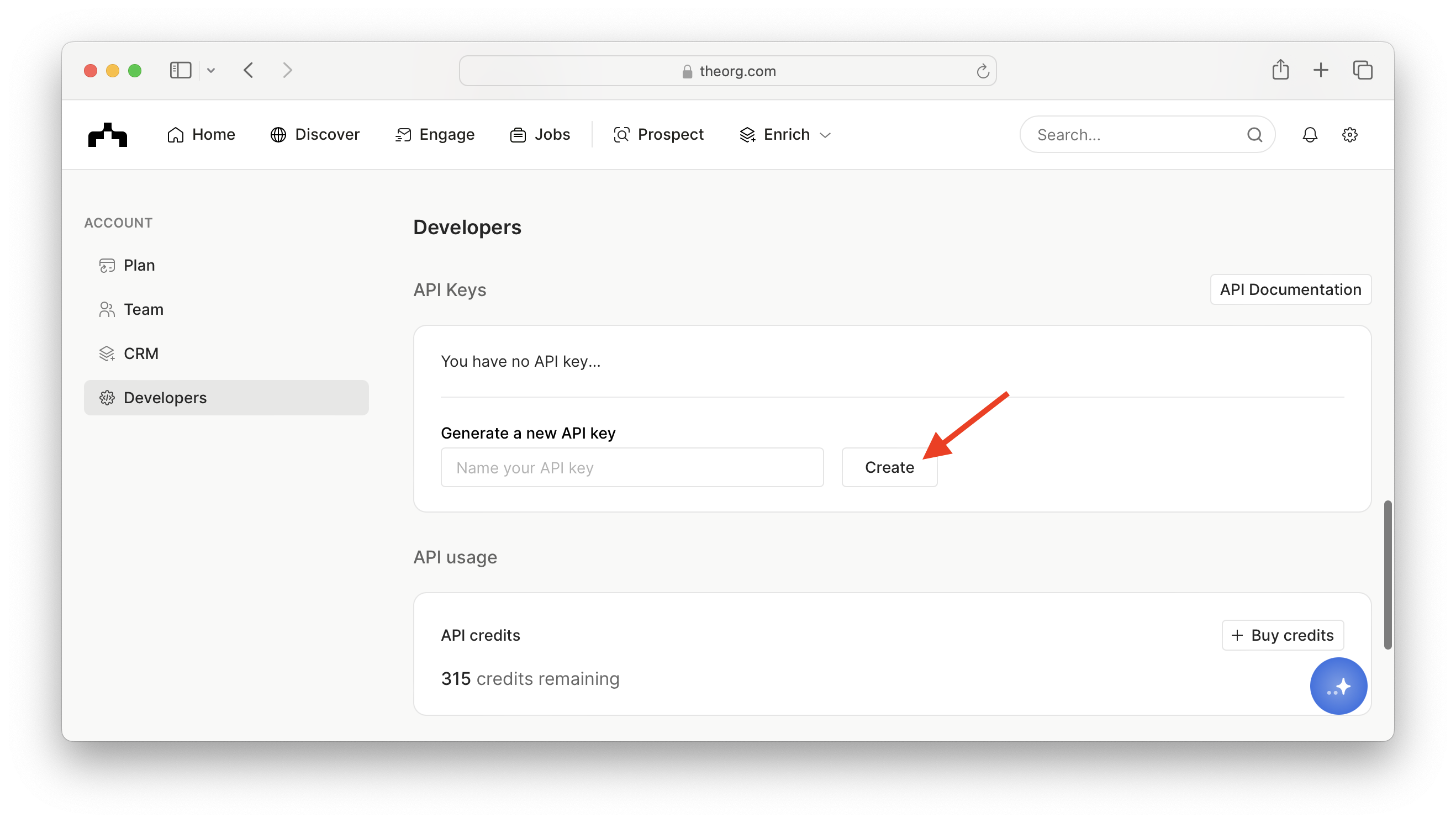 Create an API Key